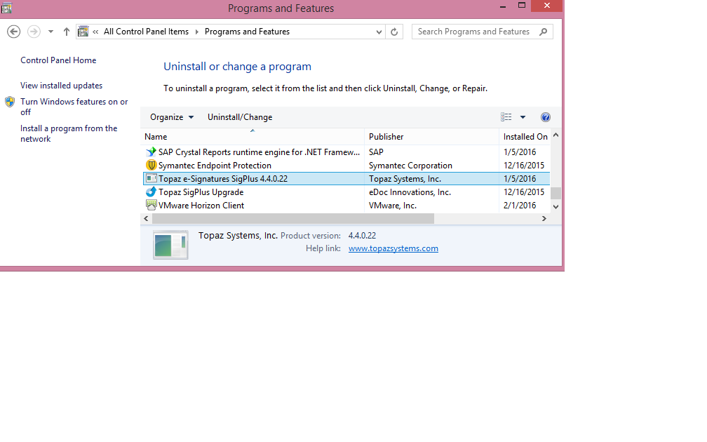How do I know which version of the Topaz signature pad drivers are